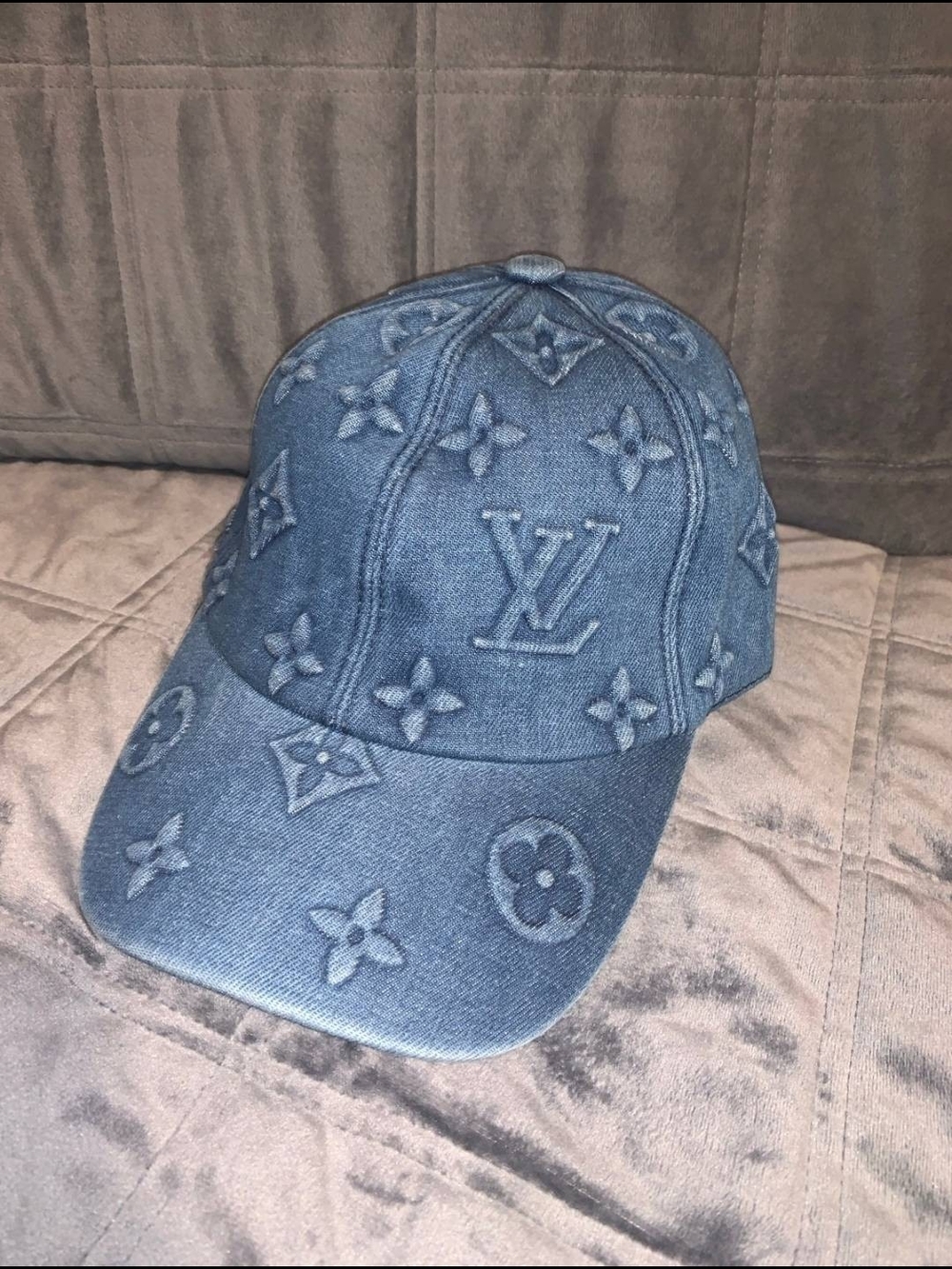 Louis Vuitton Denim Blue Monogram Denim Baseball Hat - Picture 1 of 8